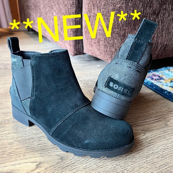 sorel emelie waterproof leather & suede booties